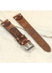 Horween US Chromexcel Genuine Leather Watch Strap Soft Wrap Handmade Leather Straps 18mm 20mm 22mm