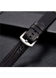 جودة عالية اليدوية جلد البقر حزام ساعة اليد خمر الرجعية حزام (استيك) ساعة أساور Wristwatchbands الأشرطة 18 مللي متر 20 مللي متر 22 مللي متر 24 مللي متر