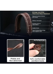 Top Quality Leather Watchband Brown Real Italian Calfskin Watch Band 18-26mm With Solid Automatic Butterfly Buckle Watch Straps