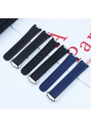 20mm Silicone Watch Rubber Band for Omega Watchband Seamaster 300 AT150 Aqua Terra Ultra Light 8900 Steel Buckle Watchband Bracelets