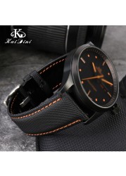 Nylon fiber waterproof watch with white male 20 21 22 23 24mm handmade canvas watchband army sport watch nylon watchband strap