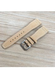 20mm 21mm 22mm Brown Black Men Watchband For IWC Pilot Mark Eighteen IW327004 IW377714 Watch Strap Calfskin Genuine Leather Bracelet