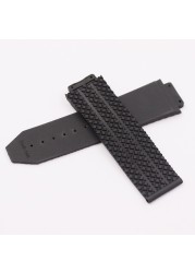 Watch Accessories 17mmx25mm Fit Hublot Series Women Silicone Strap 22mm Rubber Folding Buckle Sport Belt For Men