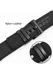 Nylon+Leather Watchband Thickened Canvas Strap For K4b381b6 K4b381b3 K4B384B6 Waterproof Wristband Watch Band 30mm Black With Tool