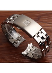 Watchbands Bracelet for 1853 PRC200 T17 T461 T055 T014 Men Fold Clasp Watchband Accessories Stainless Steel Watch Band Chain