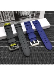 24mm 26mm Waterproof Silicone Rubber Watchband Replacement for Panerai Strap for Panerai Submersible Radiomir Sport Rubber Strap