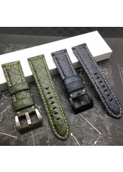 Top Quality 22mm 24mm Red White Black Green Blue Snake Real Calfskin Watchband for Panerai Strap Watch Band Pin Buckle Tool