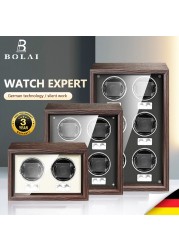 BOLAI luxury brand watch winder wood high-end 2 4 slot automatic watches box with Mabuchi motor watch cabinet watch storage box