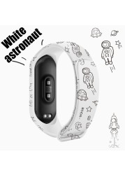 Suitable for Mi band 4/5/6 wristband 3 nfc version strap cartoon cute Akita astronaut printing silicone sports watch wristband