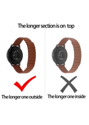 Leather Magnetic Watch Strap for Samsung Galaxy Watch 42/46mm/active2 Loop Bracelet Huawei Gt 2-2e-pro 20mm 22mm Wrist Watches