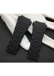 Top Quality 23x33mm Watchband Soft Silicone Rubber PU Strap For Porsche Strap Design Blue Black Brown Watch Band 6620 Free Tools