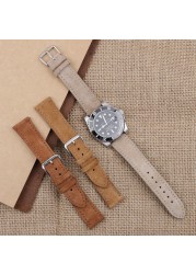 Soft Suede Leather Watch Band 18mm 19mm 20mm 22mm 24mm Blue Watch Straps Stainless Steel Buckle Watch Accessories