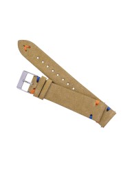 Suede Watch Straps, 18mm, 20mm, Hand-stitched, Beige, Green, Blue, Suede, for Men and Women, Quick Release