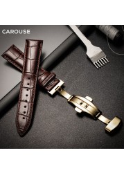 Buzzle Watchband 18mm 19mm 20mm 21mm 22mm 24mm Calf Genuine Leather Watch Band Crocodile Grain Watch Strap for Tissot Seiko