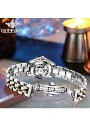 Original Brand OUPINKE Wristwatches Women Automatic Self-Wind Mechanical Watch Tungsten Steel Business Waterproof Montre Femme