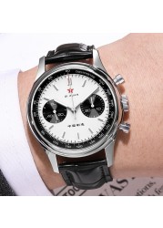 21 zoan red star panda 1963 seagull chronograph men 40mm ST19 movement swan neck D304 classic mechanical luminous business watch