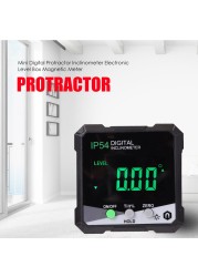 Precision LCD Digital Inclinometer Slope Meter IP54 Waterproof Bevel Gauge Inclinometer Magnetic Based