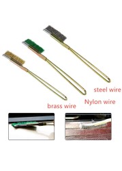 1pcs Wire Brass Steel Nylon Brush Mini Brushes Micro Rust Remover Paint Remove Metal Scrubbing Polishing Burring Brush