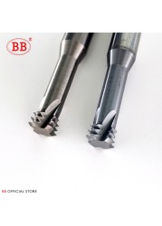 BB Thread Mill Coated Solid Carbide 3 Teeth Mini ISO UNC UNF Pitch CNC Internal Machining Cutter Tool M3 M4 M5 M6 M8 Tap