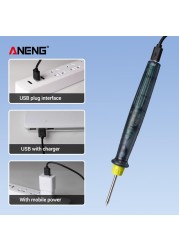 ANENG LT002 ​​Mini Portable USB Soldering Iron Pen Soldering 5V 8W Mini Tip Switch Button Electric Soldering Station Soldering Equipment