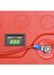 LED Display Amp Dual Volt Meter Voltage Measurement Monitor Dual USB Phone Charger Adapter Voltmeter Replacement