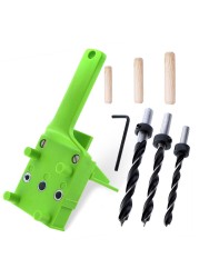 38pcs/set Wood Doweling Jig Punch Locator Drill Guide Handheld Woodworking Pocket Hole Jig Kit 6/8/10mm Drill Bit Hole Puncher