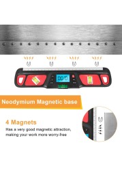 الرقمية المنقلة زاوية مكتشف المغناطيسي قاعدة مستوى المنحدر اختبار الميل البناء المنزل الديكور أداة القياس