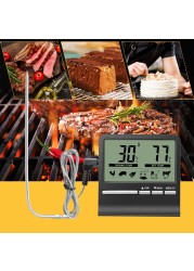 Digital Kitchen Thermometer LCD Display Long Probe for BBQ Oven Food Meat Cooking Alarm Timer Measuring Tools