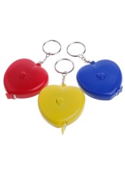 Dropshipping Portable Keychain Retractable Ruler Heart-shaped Tape Measure 1.5 Meter