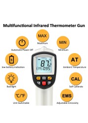 DZYTEK الليزر ميزان الحرارة بالأشعة تحت الحمراء مع تخزين البيانات عالية الحرارة المنخفضة مقياس الحرارة التنبيه-58 درجة فهرنهايت-1742 درجة فهرنهايت يده ميزان الحرارة الرقمي بندقية