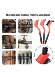 3pcs Head Dimension 40mmX15mm Wire Brush Copper/Nylon/Steel Brushes for Grinder Rust Removal Cleaning Polishing Hand Tools