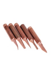 5pcs/set 900M-TCopper Soldering Iron Pure Copper 900M Soldering Iron Headset Inside Hot Bare Copper Electric Soldering Iron Tip