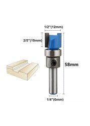 4 قطعة 1/4 قالب شانك زخرفة المفصلي مورتيسينغ راوتر بت مستقيم نهاية مطحنة المتقلب تنظيف فلوش تقليم تينون القاطع ل النجارة