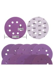 100PCS 5Inch 125mm Sandpaper 8 Hole Hook and Loop Sanding Discs Purple Sander Wet & Dry Sandpaper 60-10000 Grit Assortment