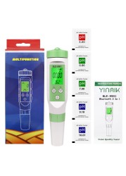 Blue Teeth 3 in 1 TDS Temperature PH Meter Digital Water Quality Tester Smart Online Monitor APP Control for Aquariums Swimming Pool