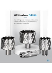 CMCP HSS - 19mm Core Drill Bit, Hollow Bit Shank, Metal Hole Cutter, 13-60mm