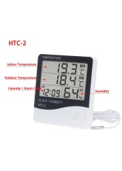 ABS Thermometer Indoor Digital LCD Hygrometer Temperature Hygrometer Alarm Cloc Smart Life Remote Control Hygrometer