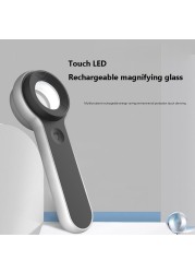 10X Smart Portable Magnifying Glass with LED UV Lights Insect Monitoring Jewelry Appraisal Magnifier Loupe Aid Tools