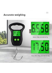 Portable 50kg Hanging Scale with Backlight Electronic Fishing Weights Pocket Digital Fishing Scales Luggage Kitchen Weight