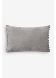 Soft Velour Pom Edge Cushion