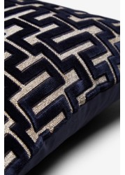 Fretwork Velvet Cushion Small Square