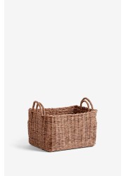 Plastic Wicker Storage Set of 2 Baskets