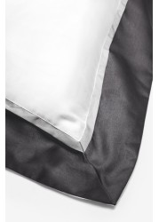 Collection Luxe 300 Thread Count 100% Cotton Sateen Duvet Cover And Pillowcase Set Border