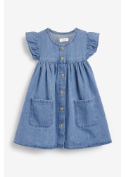 Frill Sleeve Cotton Dress (3mths-8yrs)