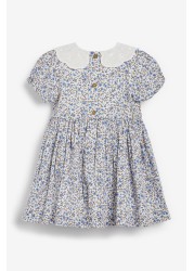 Lace Collar Shirred Cotton Dress (3mths-8yrs)