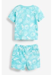 Baker by Ted Baker Blue Printed T-Shirt and Shorts Set