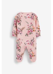 3 Pack Floral Baby Sleepsuits (0-2yrs)