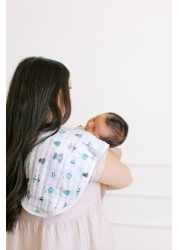 Aden + Anais White Cotton Muslin Now + Zen Burpy Bibs 2 عبوة