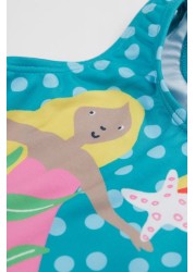 Frugi Blue Mermaid UPF 50+ Recycled Coral Swimsuit