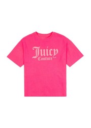 Juicy Couture تيشيرت بوكسي قصير وردي